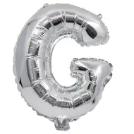 Balon folie în formă de literă, culoare argintie – Litera G, 32cm