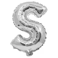 Balon folie în formă de literă, culoare argintie – Litera S, 32 cm