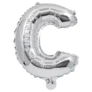Balon folie în formă de literă, culoare argintie – litera C, 32cm