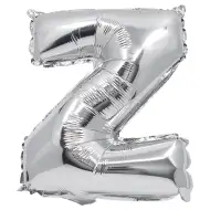 Balon folie în formă de literă, culoare argintie – litera Z, 32 cm