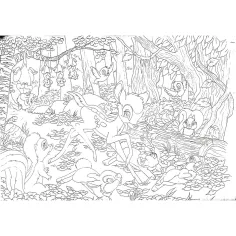 Bambi 2 în 1 puzzle cu 60 de piese și carte de colorat 50x35cm - Lisciani imaginea 3