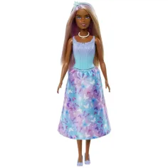 Barbie Dreamtopia: Păpușă prințesă în rochie albastră-violet cu fluturi - Mattel imaginea 3
