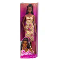 Barbie: Fashionista păpușă stilată în rochie cu carouri și flori - Mattel
