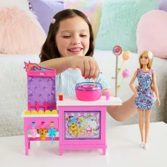 Barbie Mysteries: Detectivii de la plajă - Set de joacă stand de vată de zahăr cu păpușă - Mattel imaginea 3