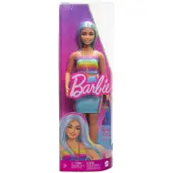 Barbie: Păpușă Fashionista în rochie cu dungi colorate - Mattel