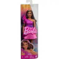 Barbie: Păpușă Fashionista stilată în rochiță roz aprins - Mattel