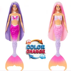 Barbie: Păpușă sirena care își schimbă culoarea cu accesorii - Mattel imaginea 5
