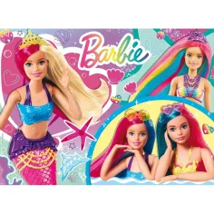 Barbie prieteni sirenă magici, puzzle de 48 piese, 35x25cm - Lisciani imaginea 2