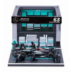 Bburago: Mașină de curse F1 1/43 - MB AMG W15 E Performance box pit imaginea 2