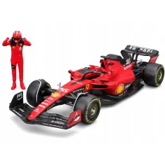 Bburago: Mașină de curse Ferrari SF23 F1, model auto din metal cu pilot, scară 1/24 (Charles Leclerc #16) imaginea 2