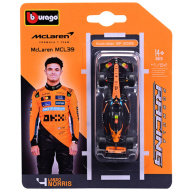 Bburago: McLaren MCL39 Norris F1 (2025) mașină de curse, model auto din metal, scară 1/64 (Lando Norris #4)