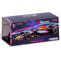 Bburago: Model auto metalic Red Bull RB19 F1 la scară 1/43 (Max Verstappen #1, ediție specială Miami GP, cu cască) imaginea 4