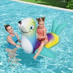 Bestway: Saltea gonflabilă în formă de focă pentru călărit 157x114 cm imaginea 2