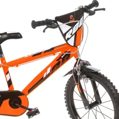 Bicicletă pentru copii R88 16” cu suport pentru bidon și roți ajutătoare, culoare portocaliu-negru – bicicletă Dino Bikes imaginea 3