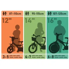 Bicicletă pentru copii R88 16” cu suport pentru bidon și roți ajutătoare, culoare portocaliu-negru – bicicletă Dino Bikes imaginea 4