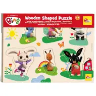 Bing și prietenii săi puzzle de sortare a formelor din lemn cu 6 piese - Lisciani