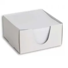 Bloc de notițe în formă de cub, 9×9×5 cm, 500 de foi, alb, în cutie