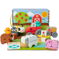 Blockables: Jucărie de construit din lemn - Fermă - Melissa &amp; Doug