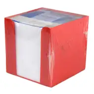 Blocnotes în suport roșu, 750 de file, 9x9x9 cm