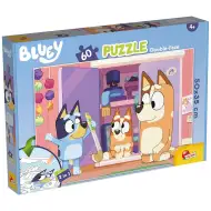 Bluey 2 în 1 puzzle de 60 piese și carte de colorat 50x35cm - Lisciani