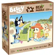 Bluey în vacanță 2 în 1 puzzle eco maxi cu 24 de piese și carte de colorat 70x50cm - Lisciani