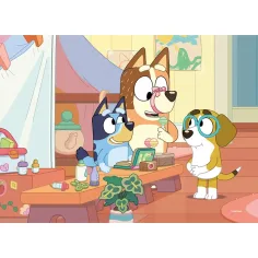 Bluey și prietenii săi 2 în 1 puzzle maxi pentru podea 4x48 piese și carte de colorat 35x25cm - Lisciani imaginea 2