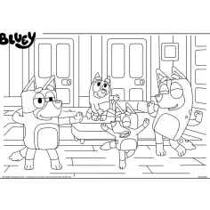 Bluey și prietenii săi 2 în 1 puzzle maxi pentru podea 4x48 piese și carte de colorat 35x25cm - Lisciani imaginea 4