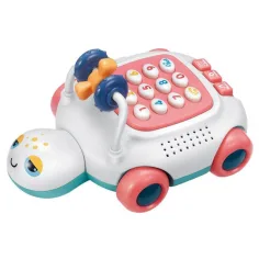 Broasca țestoasă muzicală și luminoasă pentru bebeluși, telefon, în două variante, 20cm. imaginea 2