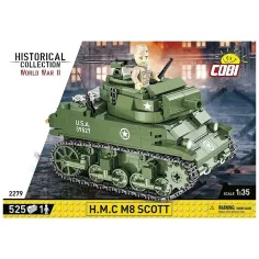 COBI: Set de construcție tanc H.M.C. M8 Scott din Al Doilea Război Mondial (2279)