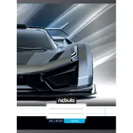 Caiet cu linii, A4, 81-32, cu copertă imprimată cu model de mașină sport, capsat