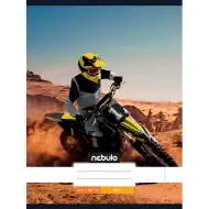 Caiet tipărit cu capse, cu model de motocross simplu, 80 file, format A4, 32 de pagini.