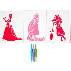 Canenco: Set de colorat cu prințese Disney, cu cariocă de suflat, în plic A4 imaginea 2