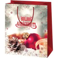 Cardex: "Crăciun Fericit!" geantă de cadou festivă de dimensiune medie 17x10x23cm