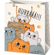 Cardex: "Uraaa!!!" pungă mare de cadou cu pisici 26x13x33cm