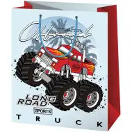 Cardex: Pungă cadou de dimensiune mare cu model Monster Truck, 33x15x44,5cm