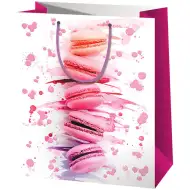 Cardex: Pungă cadou mare exclusivistă cu model de macarons 26x13x33cm