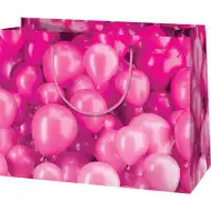Cardex: Pungă mare de cadou cu balon roz 26x13x33cm
