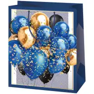 Cardex: Sacoșă cadou exclusivă pentru sărbători cu baloane, mărime normală, 11x15x6cm