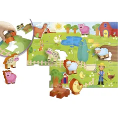 Carotina baby: Puzzle de fermă și joc de potrivire a formelor - Lisciani imaginea 2
