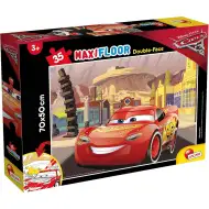 Cars 2 în 1 maxi puzzle de 35 piese și carte de colorat 70x50cm - Lisciani