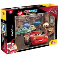Cars 2 în 1 puzzle de 108 piese și carte de colorat 70x50cm - Lisciani