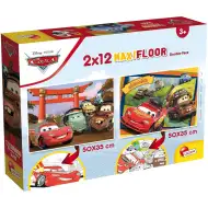 Cars 2 în 1 puzzle maxi 2x12 piese și carte de colorat - Lisciani