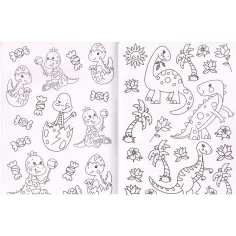 Carte de colorat cu diamante - Dinozauri imaginea 2