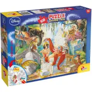Carte de junglă 2 în 1 puzzle de 108 piese și carte de colorat 50x35cm - Lisciani