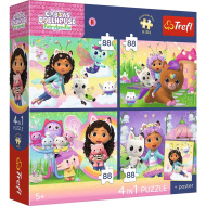 Casa de păpuși Gabi, 4x88 piese, premium plus, puzzle pentru copii cu poster - Trefl