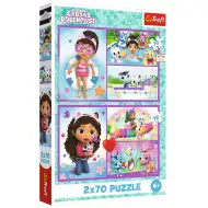 Casa de păpuși Gabi o zi de joacă puzzle 2x70 piese - Trefl