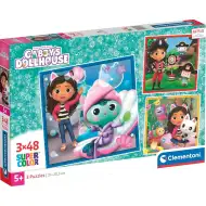 Casa de păpuși a Gabi: Activitățile Gabi puzzle Supercolor de 3x48 piese - Clementoni