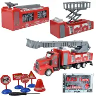 City Truck: Camion de pompieri cu roți pivotante, echipat cu semne de identificare, 19cm