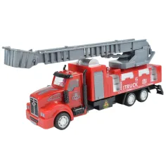 City Truck: Camion de pompieri cu roți pivotante, echipat cu semne de identificare, 19cm imaginea 5