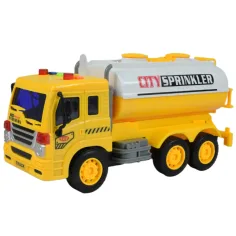 City Truck: Camion galben cu rezervor, cu lumină și sunet 1/18 imaginea 3